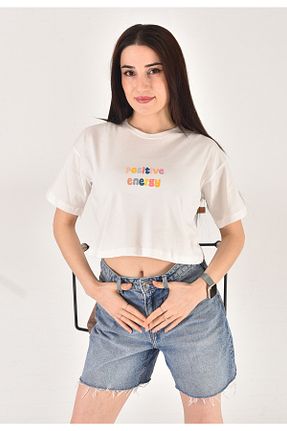 تیشرت سفید زنانه کراپ Bliss Dale - کد 922585871