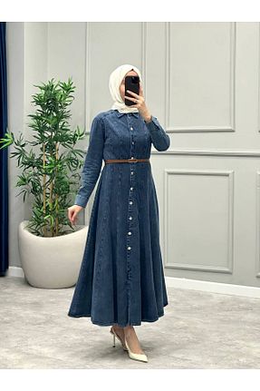 لباس حجاب سرمه ای زنانه کلوش OlaLady - کد 893965175