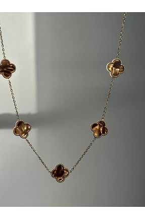 گردنبند استیل ( فولاد ) قهوه ای زنانه استیل ضد زنگ YOUES JEWELRY - کد 922597545