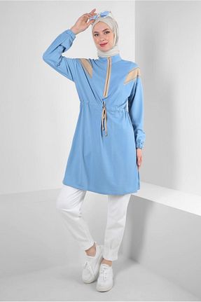 تونیک حجاب آبی زنانه مخلوط پلی استر Alvina - کد 799159419