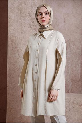 تونیک حجاب بژ زنانه مخلوط پلی استر Alvina - کد 817794692