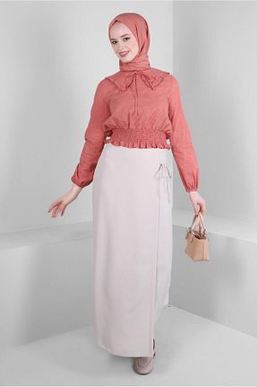 بلوز حجاب صورتی زنانه پنبه ای Alvina - کد 799581101