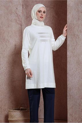 تونیک حجاب سفید زنانه %100 پنبه Alvina - کد 822671657