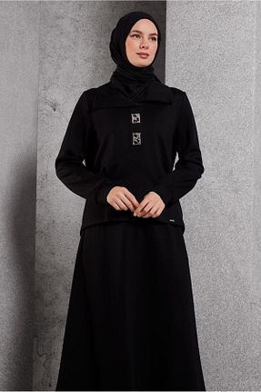 ست گرمکن حجاب مشکی زنانه رگولار Alvina - کد 885639505