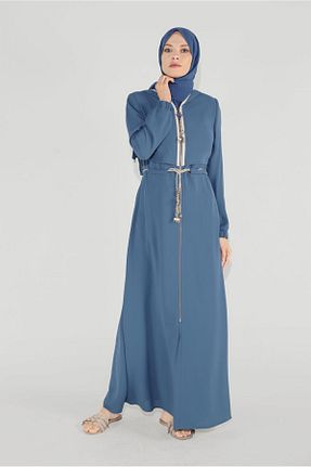 مانتو بلند حجاب سرمه ای زنانه Alvina - کد 869458108