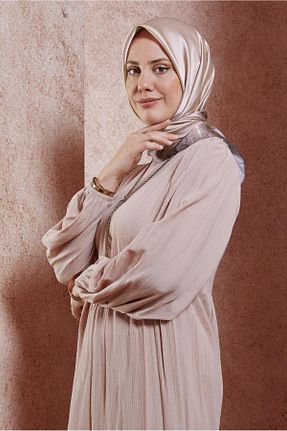 روسری بژ ساتن Alvina - کد 846355657