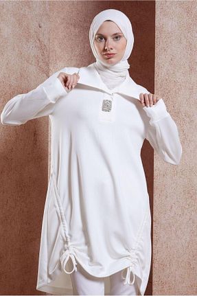 تونیک حجاب سفید زنانه مخلوط پلی استر Alvina - کد 844755382