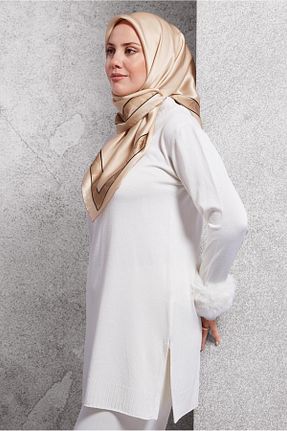 روسری طلائی پلی استر Alvina - کد 887652271