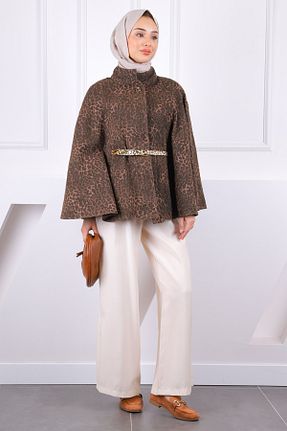 پانچو قهوه ای زنانه مخلوط پلی استر İmajButik - کد 923317941