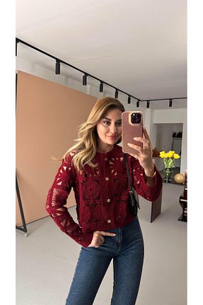 کت زرشکی زنانه رگولار Sezgi Tekin - کد 922671799