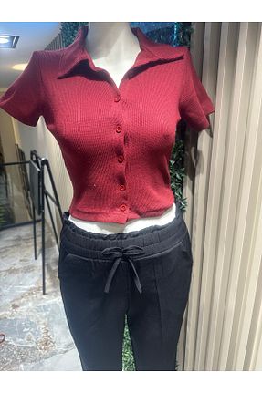 پیراهن زرشکی زنانه کراپ mor butik - کد 922677316