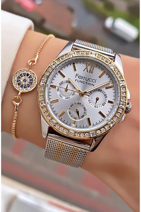 ساعت مچی نارنجی زنانه 36-40 میلی متر Ferrucci - کد 798630369