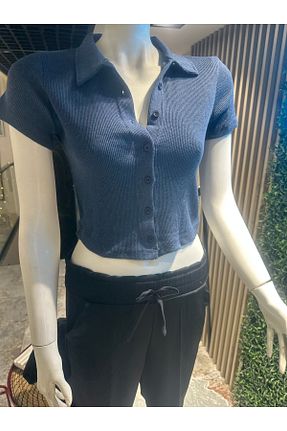 پیراهن سرمه ای زنانه کراپ mor butik - کد 922677318