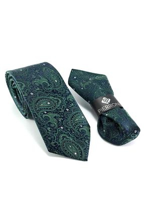کراوات سبز مردانه میکروفیبر PİERRONİ - کد 65434864