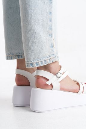کفش پاشنه بلند پر سفید زنانه پاشنه متوسط (5-9 سانتی متر) Limeo - کد 922683003