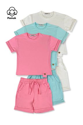 ست بالاتنه و پائین تنه رنگی بچه گانه بافت MK Mukko Kids - کد 922681869