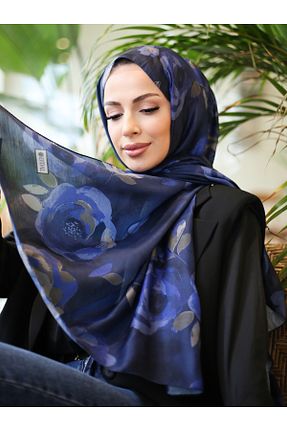 روسری سرمه ای پنبه پلی استر efdal şal eşarp - کد 922687677