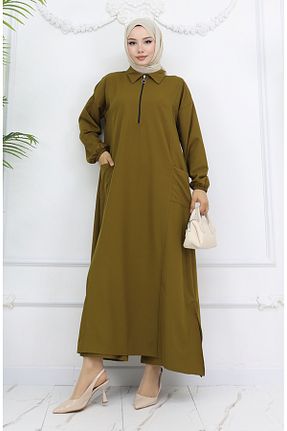ست بالاتنه و پائین تنه حجاب سبز Relaxed sefamerve - کد 922685206