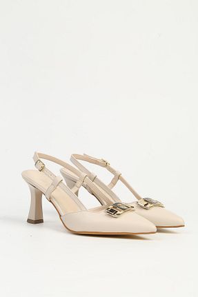کفش پاشنه بلند کلاسیک بژ زنانه چرم لاکی Pierre Cardin - کد 922689439