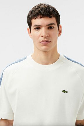 تیشرت سفید مردانه اورسایز Lacoste - کد 922683434