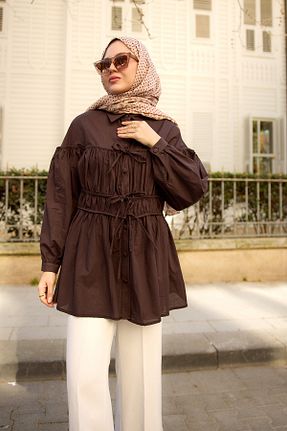 پیراهن حجاب قهوه ای زنانه رگولار LOCCO - کد 922695815