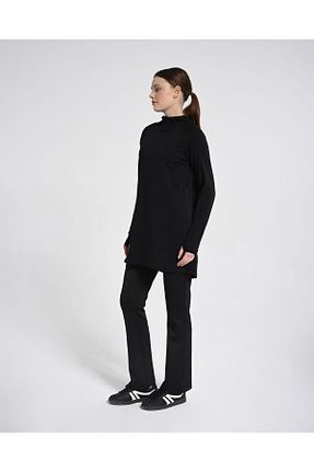 سوئیشرت مشکی زنانه ساده Monolou - کد 822572519
