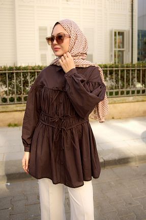 پیراهن حجاب قهوه ای زنانه رگولار LOCCO - کد 922695815