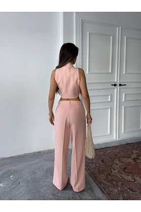 ست بالاتنه و پائین تنه صورتی زنانه بافتنی MAXMOOR - کد 922702307