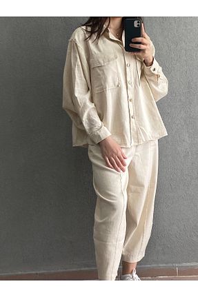 ست بالاتنه و پائین تنه بژ زنانه بافتنی Güneş - کد 922691557