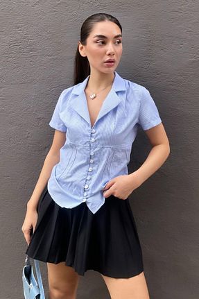 پیراهن آبی زنانه رگولار Madmext - کد 922692543