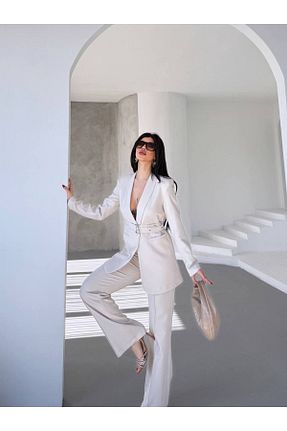 ست بالاتنه و پائین تنه بژ زنانه بافتنی Rute butik - کد 922697004