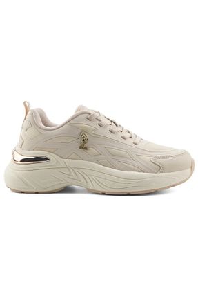 کفش اسنیکر بژ زنانه بند دار U.S. Polo Assn. - کد 921505146