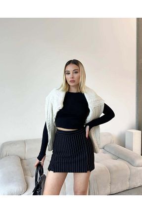 دامن مشکی زنانه پنبه ای Ayinsu - کد 922695255