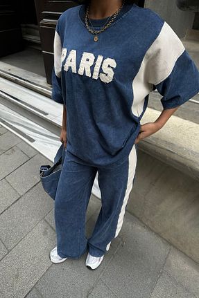ست کرمکن اسپرت سرمه ای زنانه پنبه پلی استر Bliss - کد 920946173