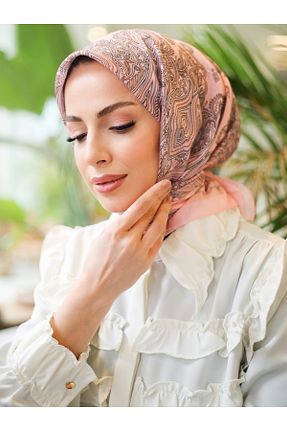 روسری صورتی پنبه پلی استر efdal şal eşarp - کد 922694807