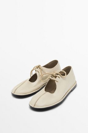 کفش کژوال سفید زنانه چرم خالص Massimo Dutti - کد 922713684