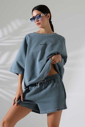 ست بالاتنه و پائین تنه طوسی زنانه اورسایز MOSRANİC - کد 923685549