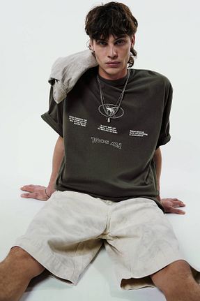 تیشرت سبز مردانه رگولار Pull & Bear - کد 922714076