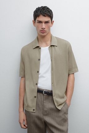 رویه خاکی مردانه پنبه ای Massimo Dutti - کد 922713911