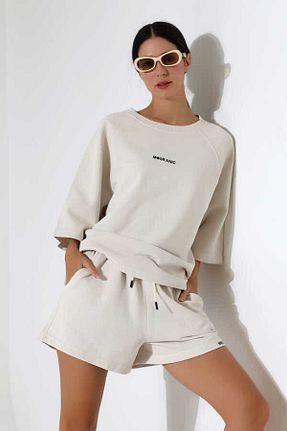 ست بالاتنه و پائین تنه بژ زنانه اورسایز MOSRANİC - کد 923685735