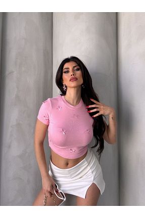 بلوز صورتی زنانه چاپی Laressi - کد 922714787