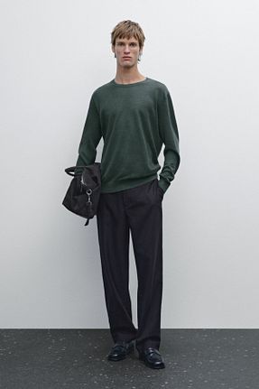 پلیور سبز مردانه ساده Massimo Dutti - کد 922711840