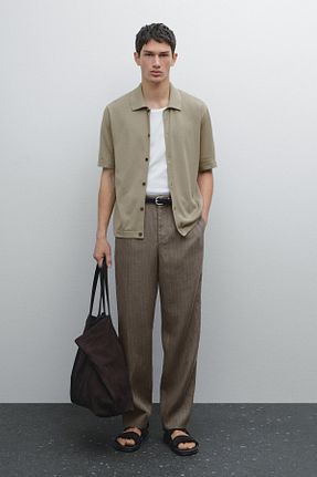 رویه خاکی مردانه پنبه ای Massimo Dutti - کد 922713911