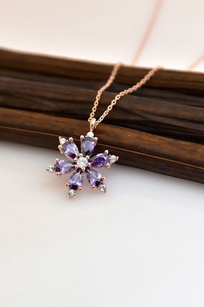 گردنبند نقره بنفش زنانه 925 عیار Zanaatsilver - کد 212377816