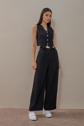 ست بالاتنه و پائین تنه مشکی زنانه بافتنی SHUGAA - کد 901898607