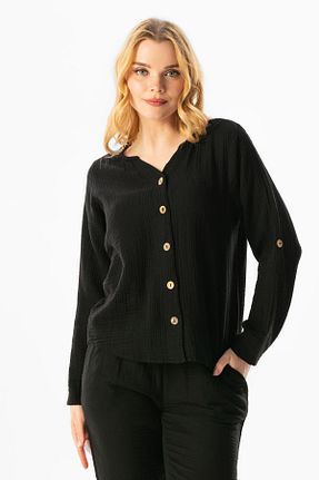 پیراهن مشکی زنانه رگولار Eliş Şile Bezi - کد 670439917