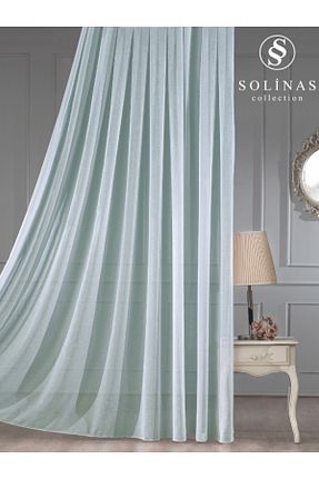 پرده توری فیروزه ای ریل دار Solinas Collection - کد 896931064