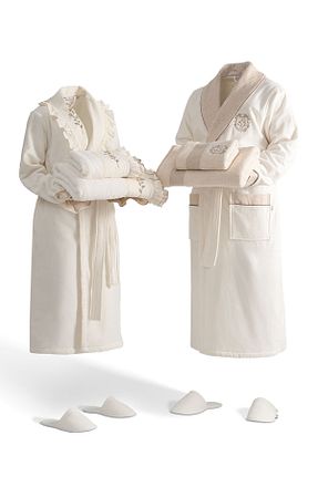 حوله پالتوئی بژ زنانه 10 + Ecocotton - کد 843748808