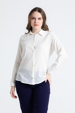 پیراهن بژ زنانه رگولار Eliş Şile Bezi - کد 681428000