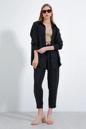 ست بالاتنه و پائین تنه حجاب مشکی زنانه اورسایز MODAMERSİ - کد 922777695